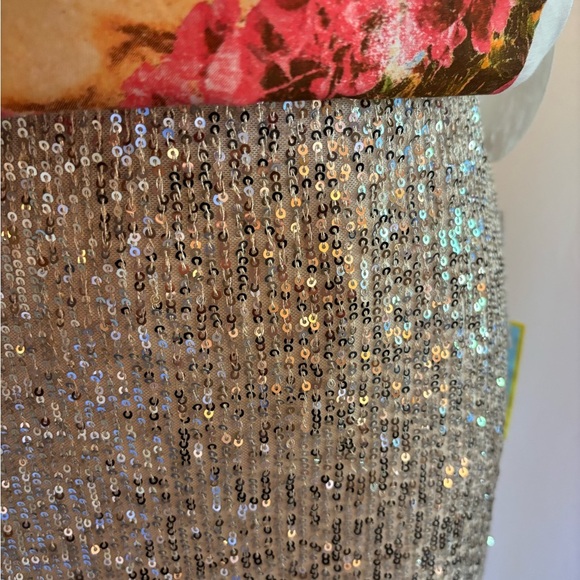 CeCe Gold Sequin Midi Pencil Skirt Cocktail - Picture 4 of 9